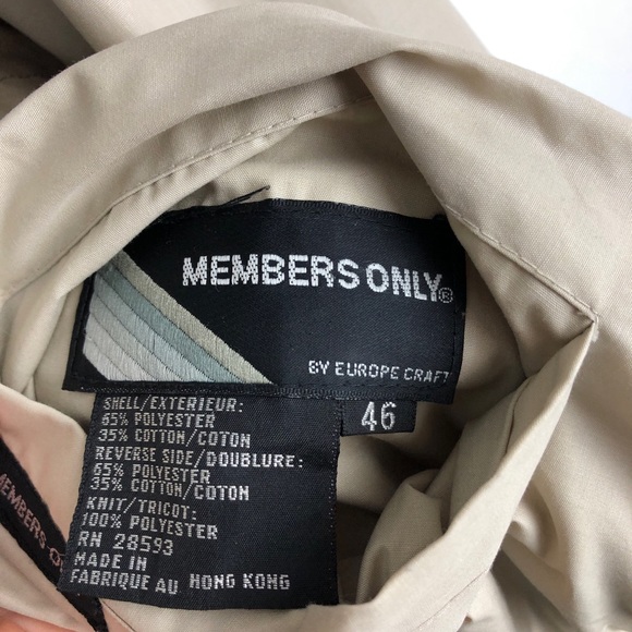 Vintage Members Only Tan Khaki Bomber Jacket - Picture 6 of 10